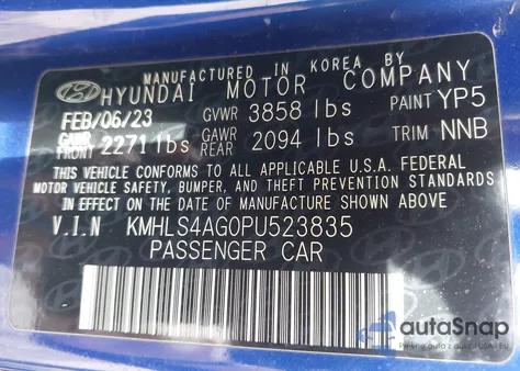 2023 Hyundai Elantra Sel из США, поврежденный, VIN KMHLS4AG0PU523835